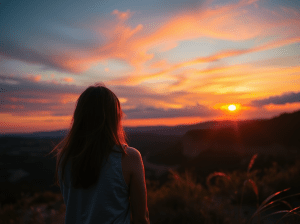 Una donna seduta su una panchina nel bosco, immersa nella lettura e nel silenzio della natura.